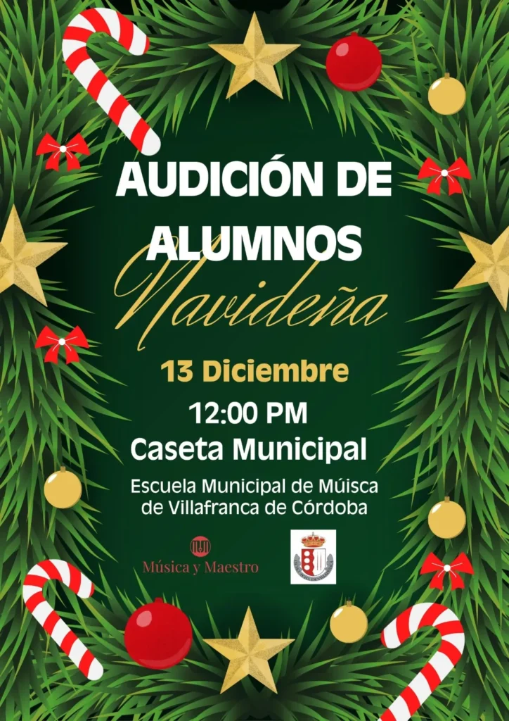 Audición Navideña en la Escuela de Música de Villafranca