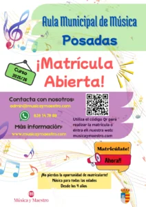 📣 Aula Municipal de Música de Posadas – ¡Matrícula Abierta 2025/26!