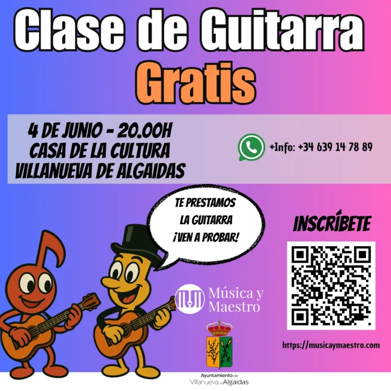 🎸 Clase de Guitarra Gratuita en Villanueva de Algaidas