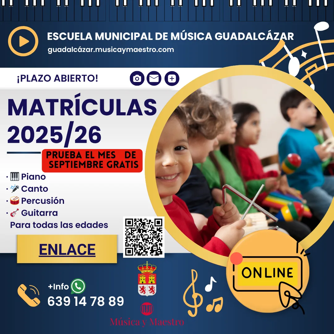 Clases de música en Guadalcázar: ¡Abierto el plazo de matrícula para el curso 2025/26!