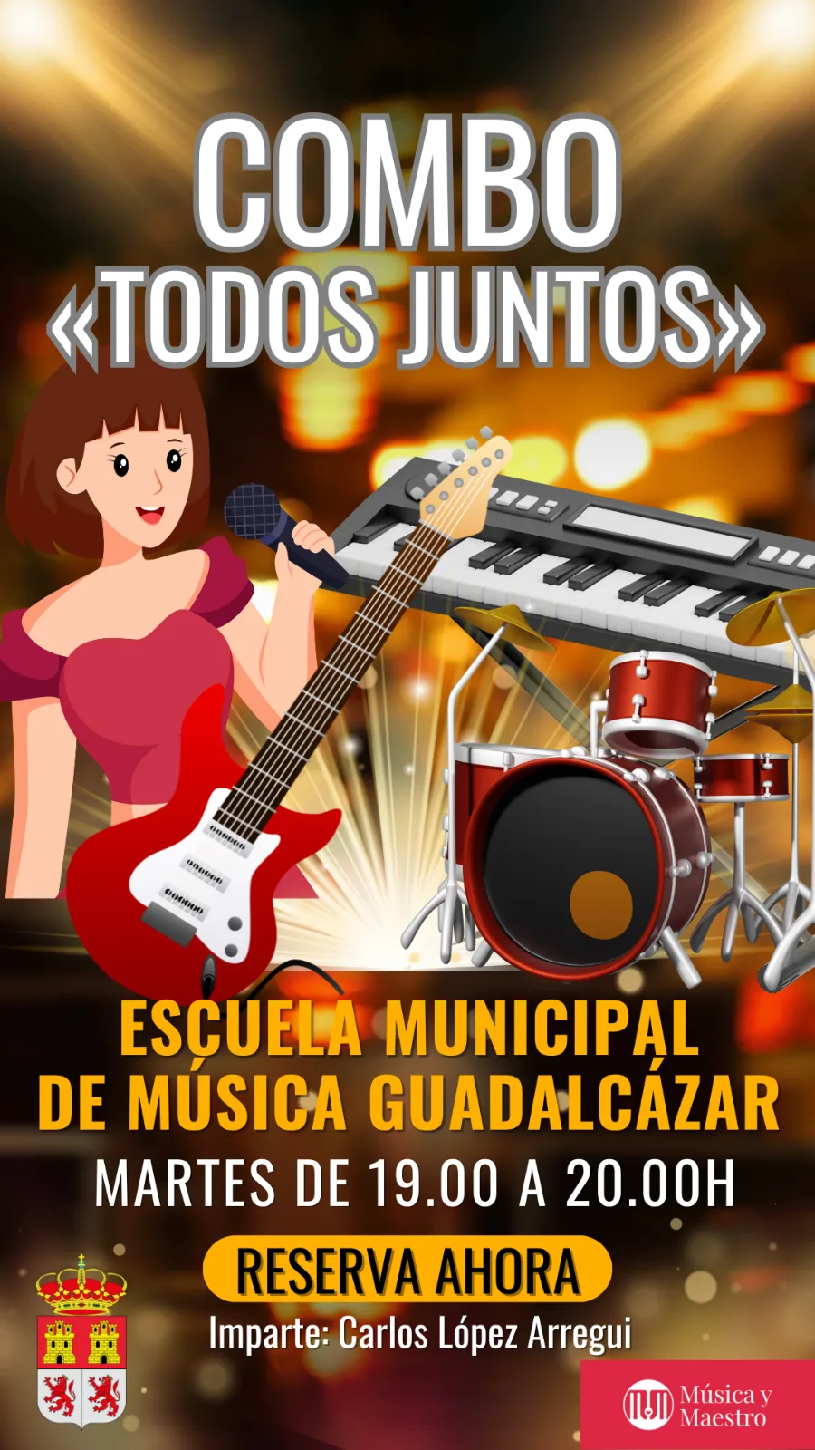 🎸 COMBO 1 “TODOS JUNTOS” EN LA ESCUELA MUNICIPAL DE MÚSICA DE GUADALCÁZAR