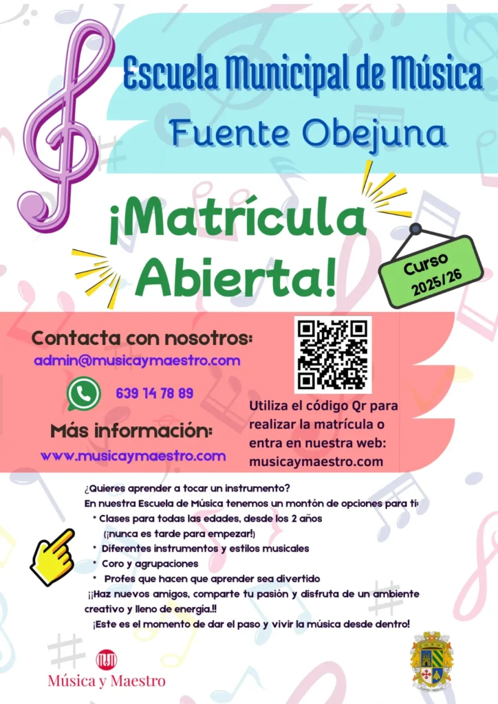 Escuela Municipal de Música de Fuente Obejuna – ¡Matrícula abierta curso 2025/26!