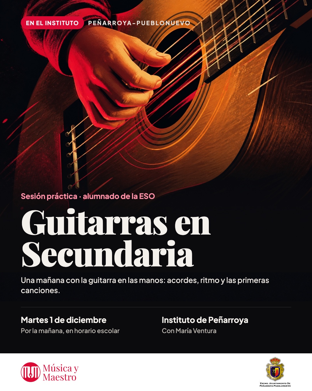 Cartel de Guitarras en Secundaria