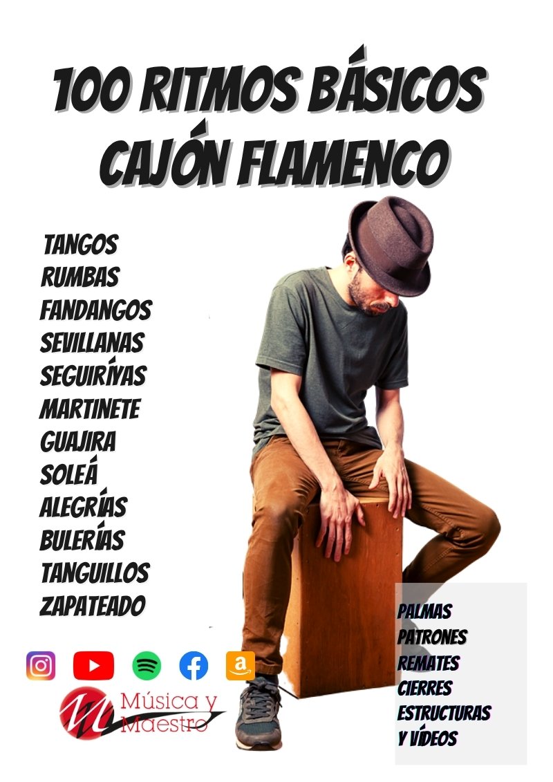 Portada del libro «100 ritmos básicos de cajón flamenco», de Música y Maestro